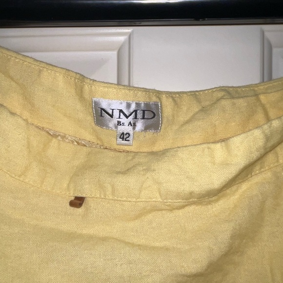 NMD Boutique Linen Skirt - Pale Yellow - Size 42 / Small - Picture 3 of 3